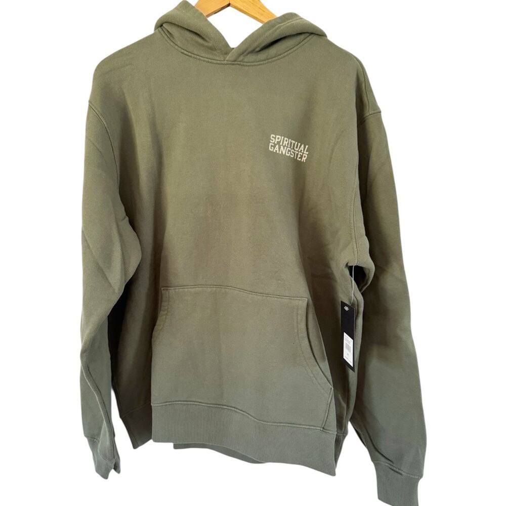 NWT Spiritual Gangster Emblem Claasic Hoodie Men’s Size Medium Green - Picture 2 of 7